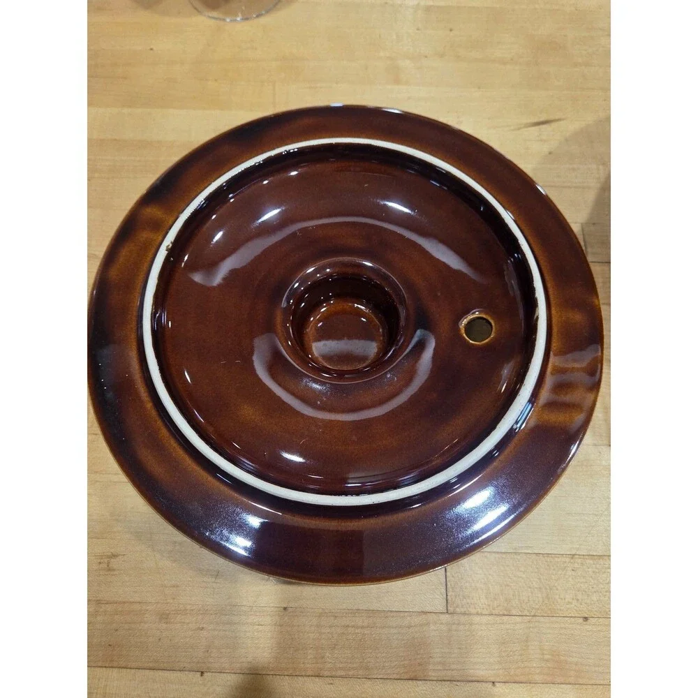 Vintage Hull Pottery Mirror Brown House 'N Garden Covered Casserole Dish 10 Inch